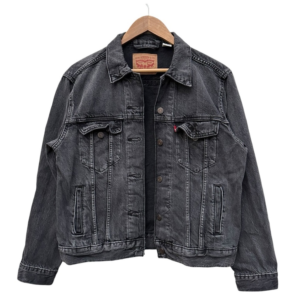 Levi's Premium EX-BOYFRIEND TRUCKER JACKET faded black size medium women’s